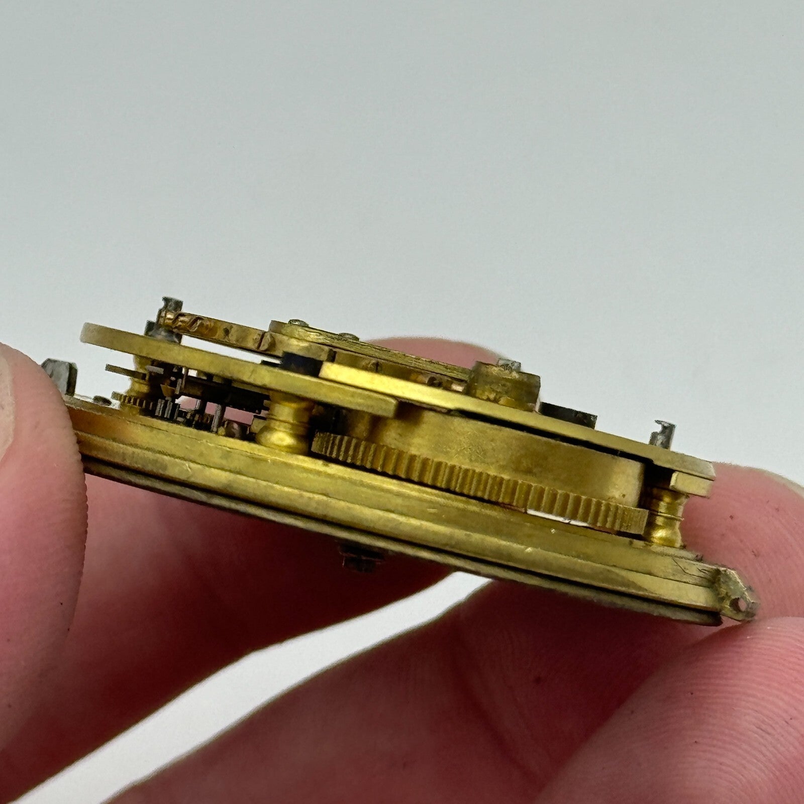 44.6mm Antique H J Norris Coventry Balance Intact Pocket Watch Movement PARTS