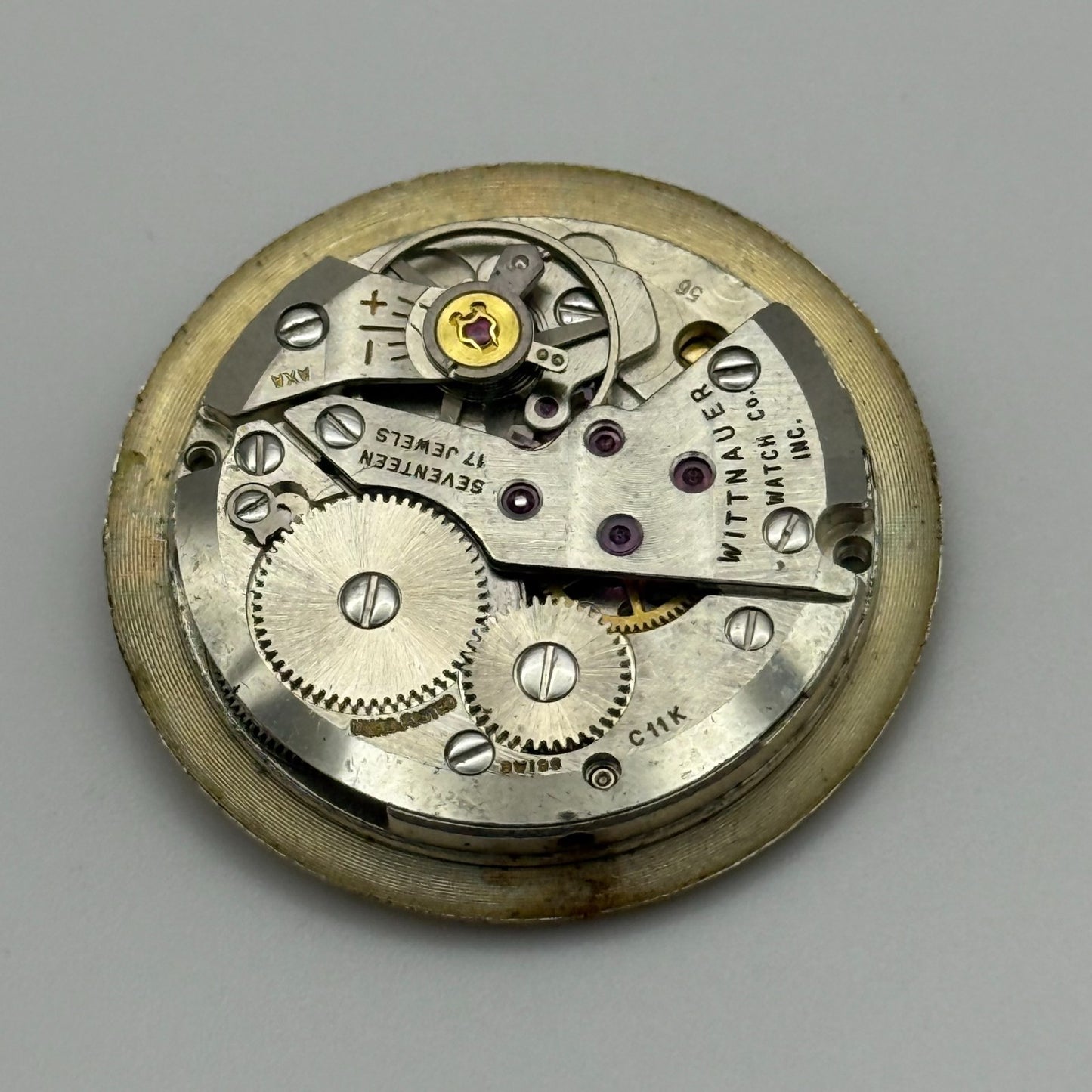 30.6mm Vintage Wittnauer C11K Manual Wind Watch Movement Swiss PARTS REPAIR