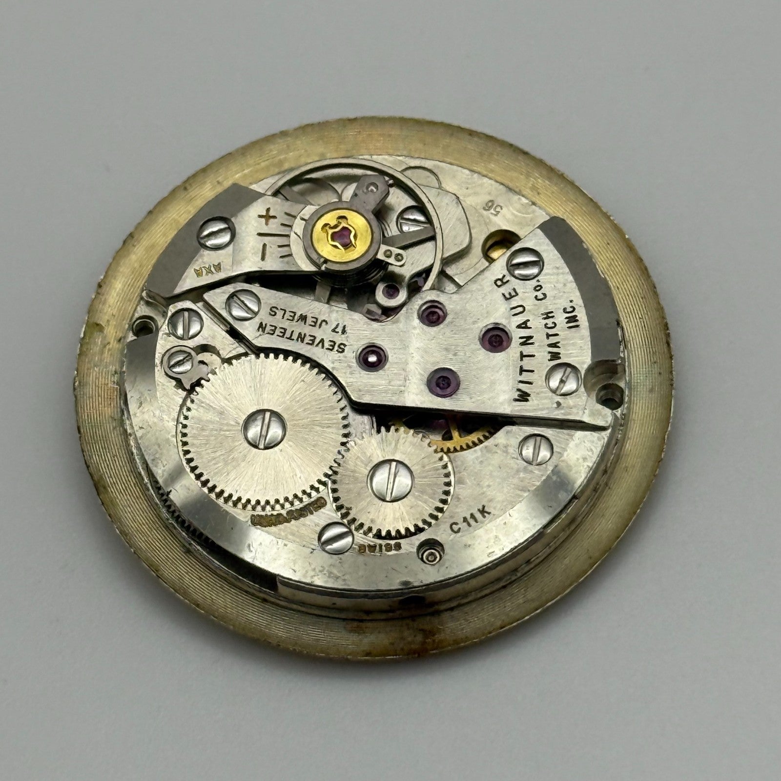 30.6mm Vintage Wittnauer C11K Manual Wind Watch Movement Swiss PARTS REPAIR