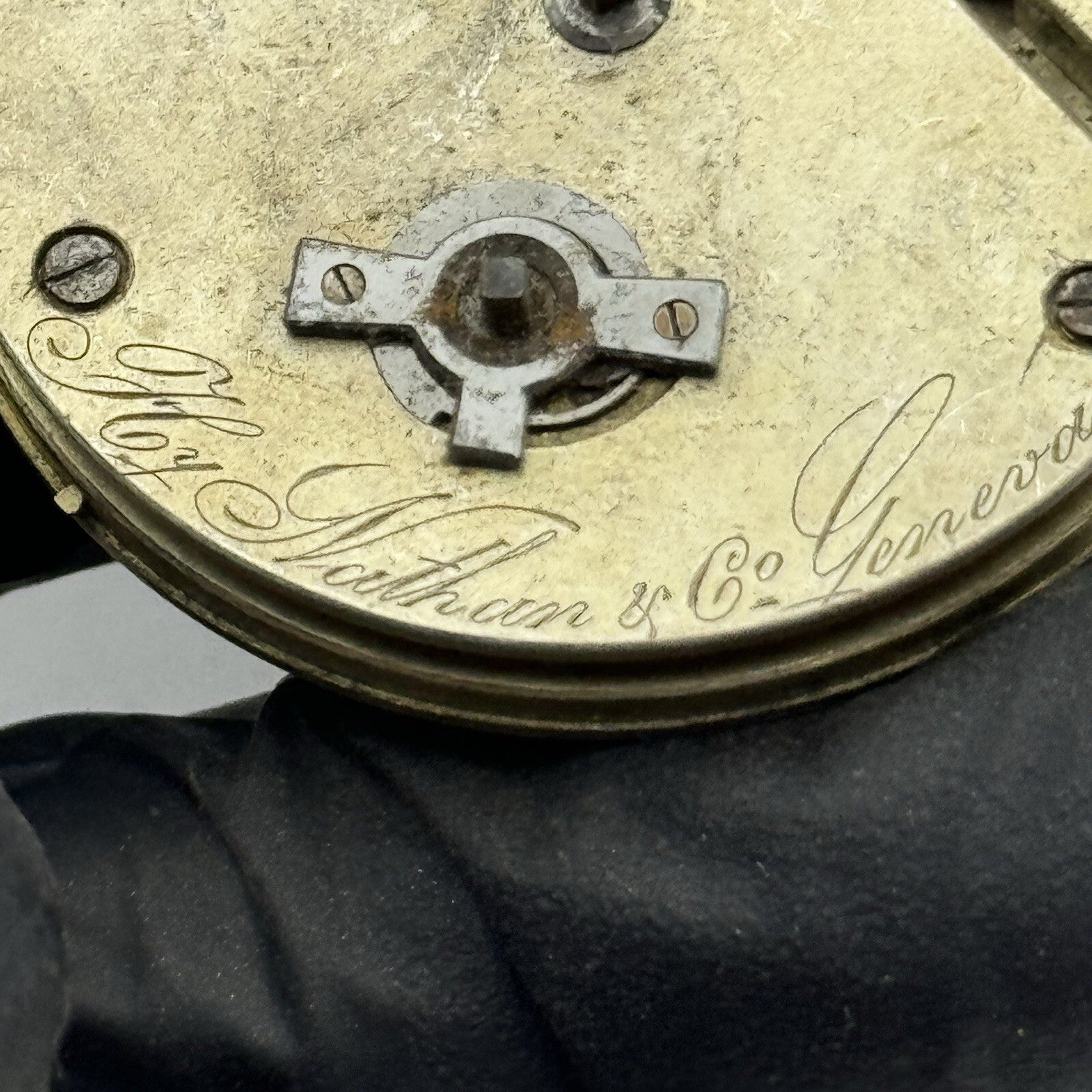 40.6mm H Nathan & Co Geneve Key Wound Antique Pocket Watch Movement FOR PARTS