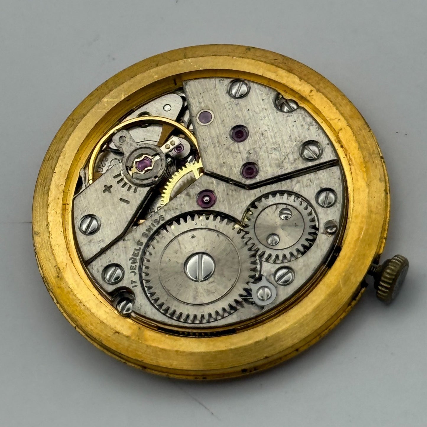 Garrard Peseux 320 Watch Movement Running Manual Wind Vintage Swiss Parts 30.2mm