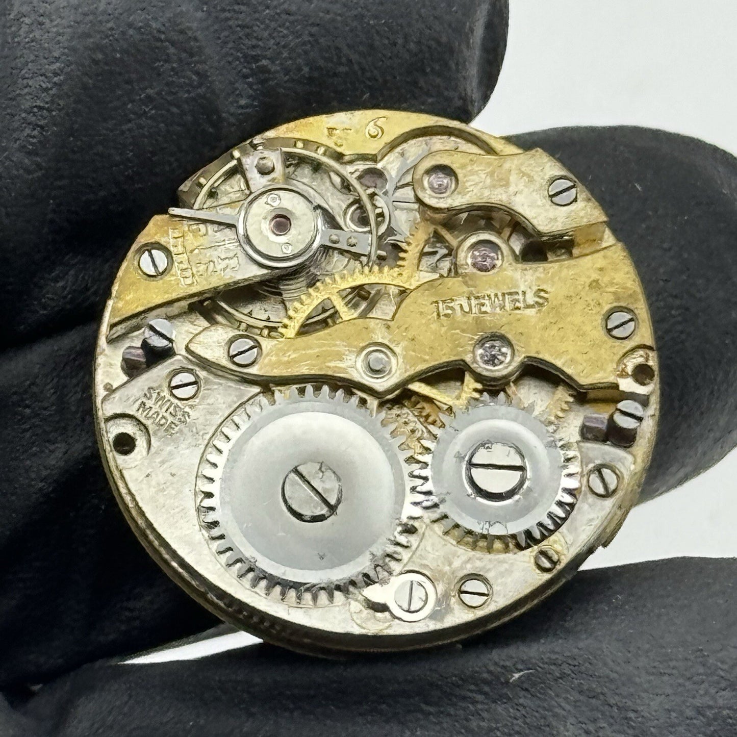 23.8mm Military Dial Swiss Watch Movement Art Deco Hands Parts Repair Restore