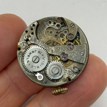 23.6mm Vintage Visible 15 Jewels Trench Watch Movement Manual Wind PARTS REPAIR