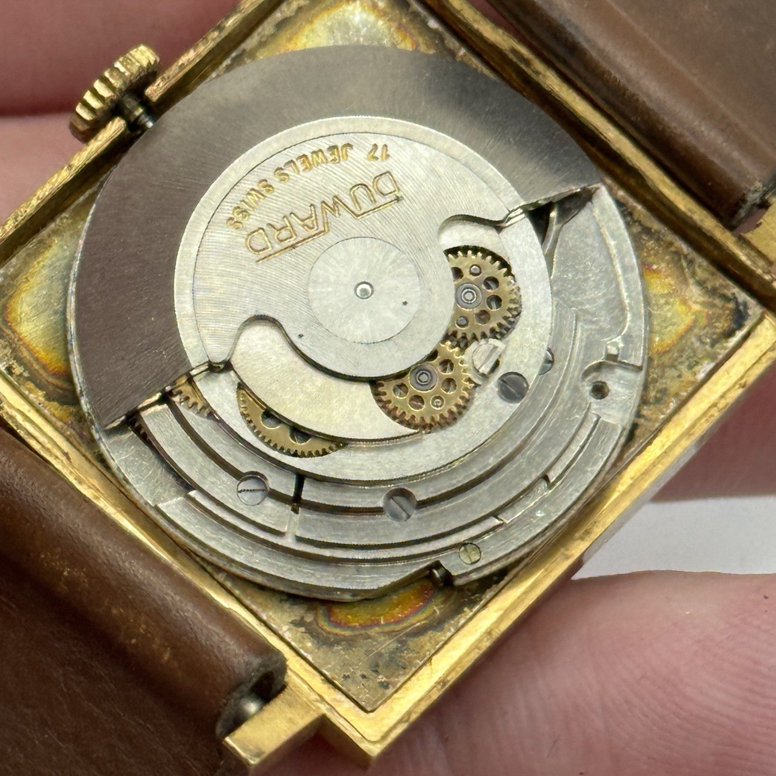 28mm Duward Diplomatic ETA 2472 Automatic Square Vintage Watch RESTORE PARTS