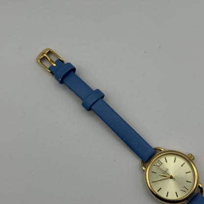 Limit Ladies Quartz Watch Gold Tone Blue Strap Working 25mm New Battery