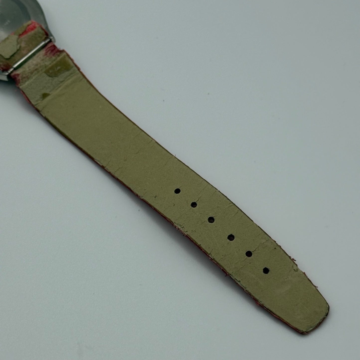 32mm Working Valentin Ramos Ladies 32mm Quartz Watch Needs New Strap Red Dial