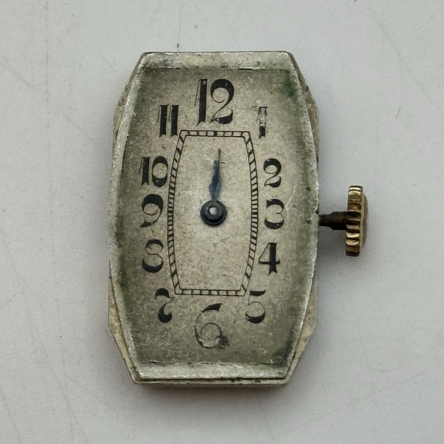15.2mm Running Art Deco Cal 411 Tank Watch Movement Dial Hands Restoration
