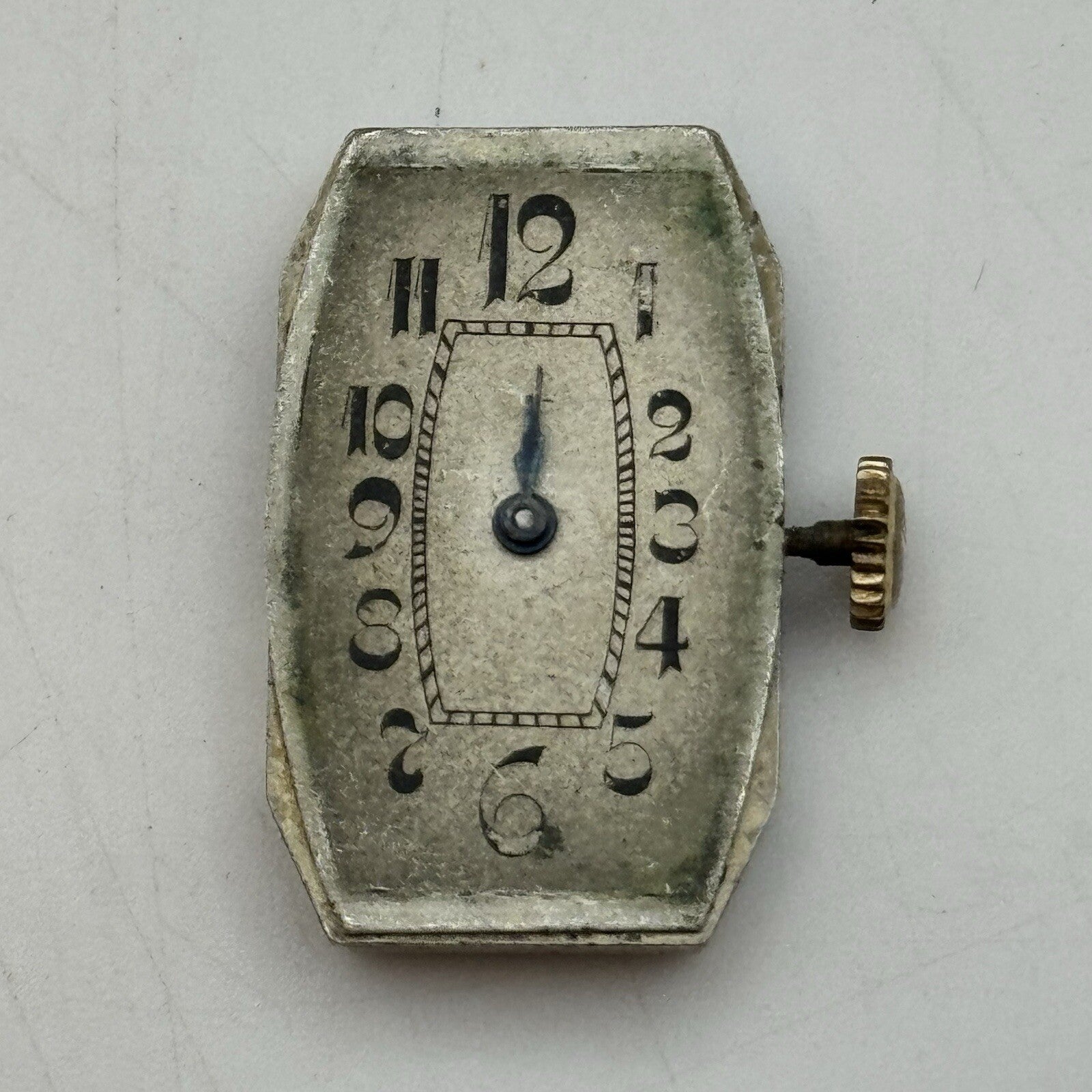15.2mm Running Art Deco Cal 411 Tank Watch Movement Dial Hands Restoration