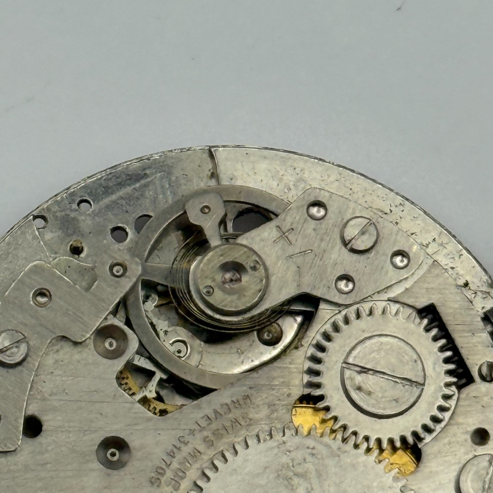BFG 875 Watch Movement 1 Jewel Manual Wind Swiss Vintage Parts Repair 31.1mm