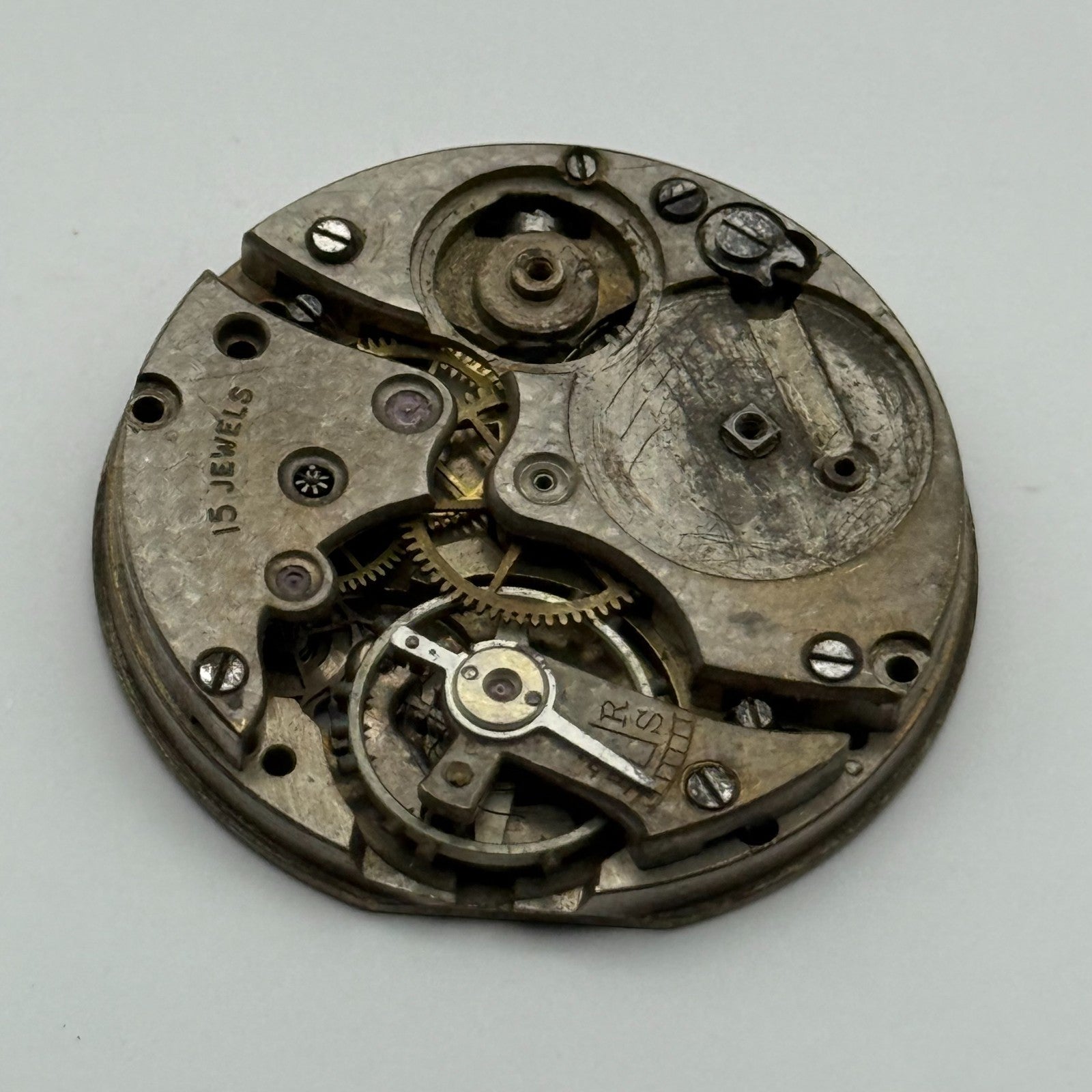 FEF Trench 15 Jewels Watch Movement Manual Wind Vintage Parts Repair 29.5mm