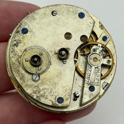 43.2mm Antique Key Wound Balance Intact Pocket Watch Movement Dial Hands PARTS