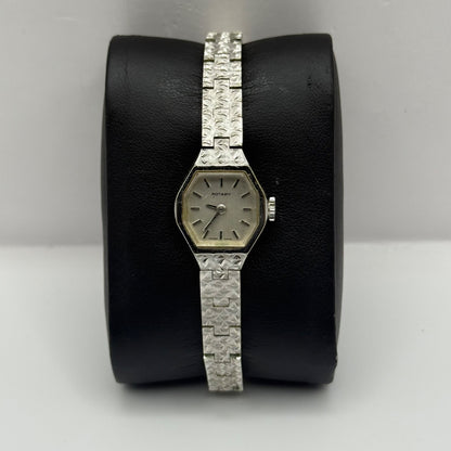 19mm Running Vintage Ladies Rotary Swiss Silver Tone Manual Wind Watch PARTS