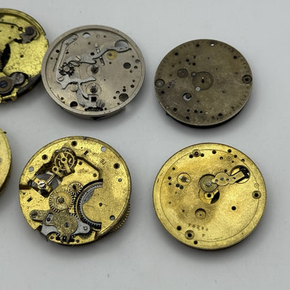 Bundle Mixed Antique / Vintage Pocket Watch Movements Joblot PARTS REPAIR SPARES