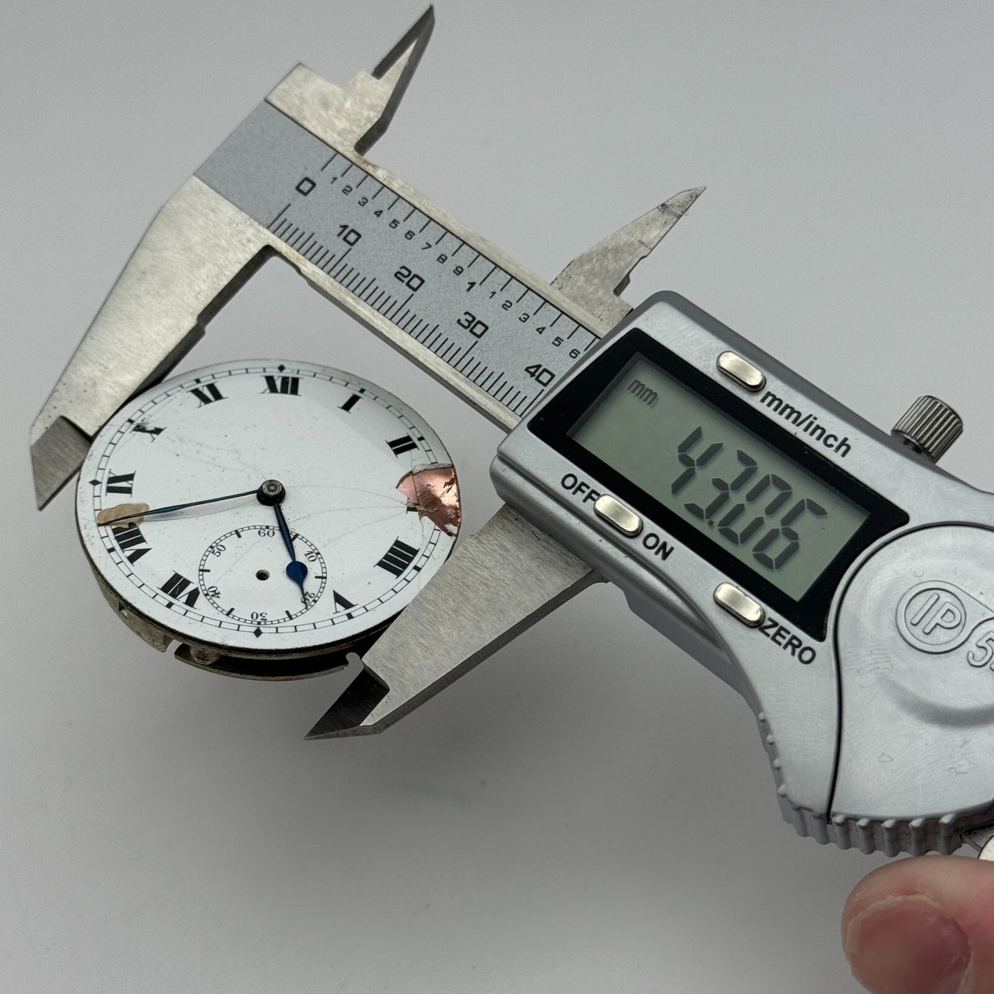 43mm Hunter 15 Jewels Swiss Balance Ok Pocket Watch Movement PARTS REPAIR