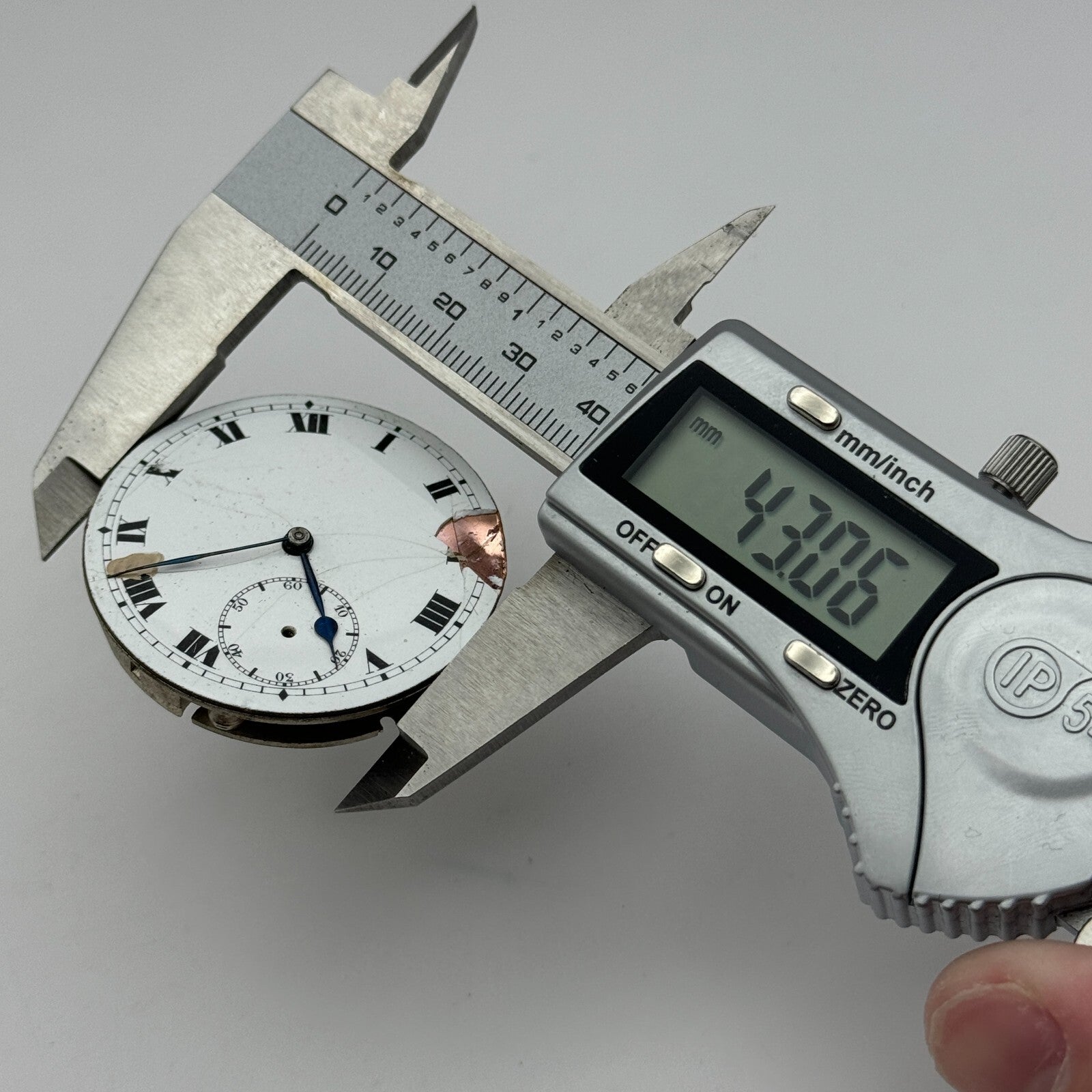 43mm Hunter 15 Jewels Swiss Balance Ok Pocket Watch Movement PARTS REPAIR