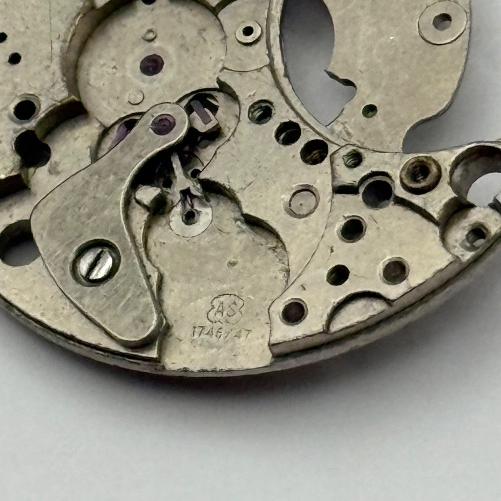 AS 1746/47 Watch Movement Main Plate Manual Wind Vintage Swiss Parts 25.9mm