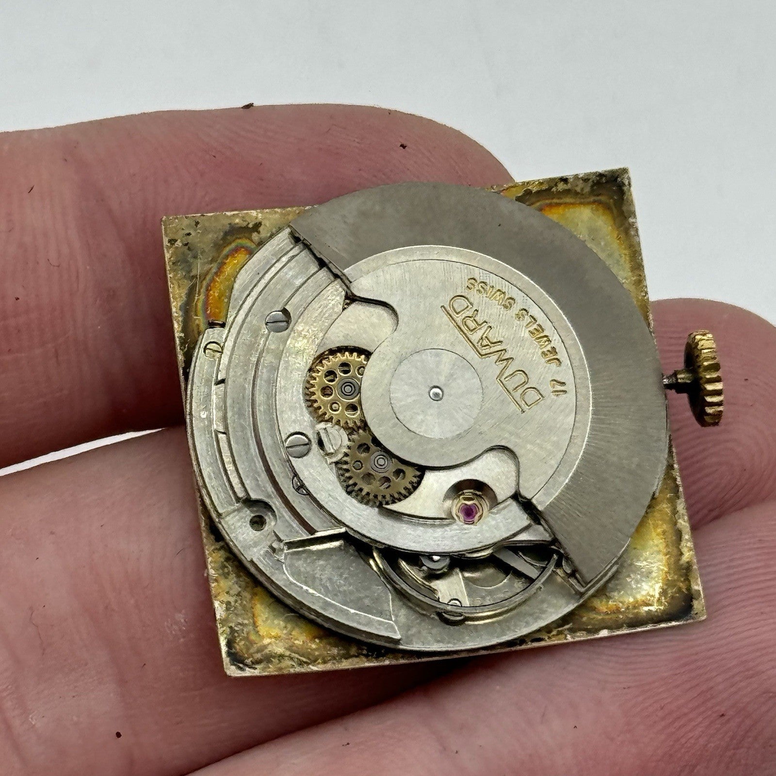 28mm Duward Diplomatic ETA 2472 Automatic Square Vintage Watch RESTORE PARTS