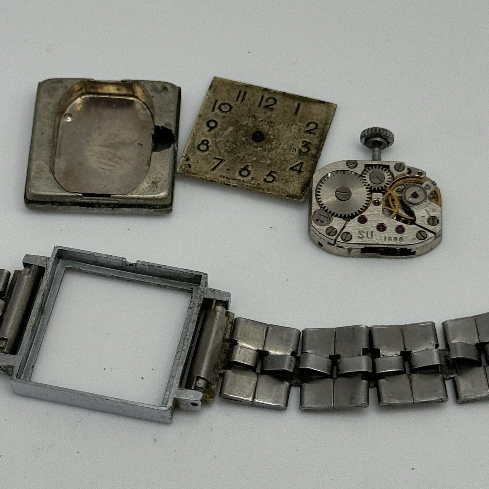 10 x Vintage Soviet Manual Wind Watch Heads For Parts Repair Job Lot Bundle