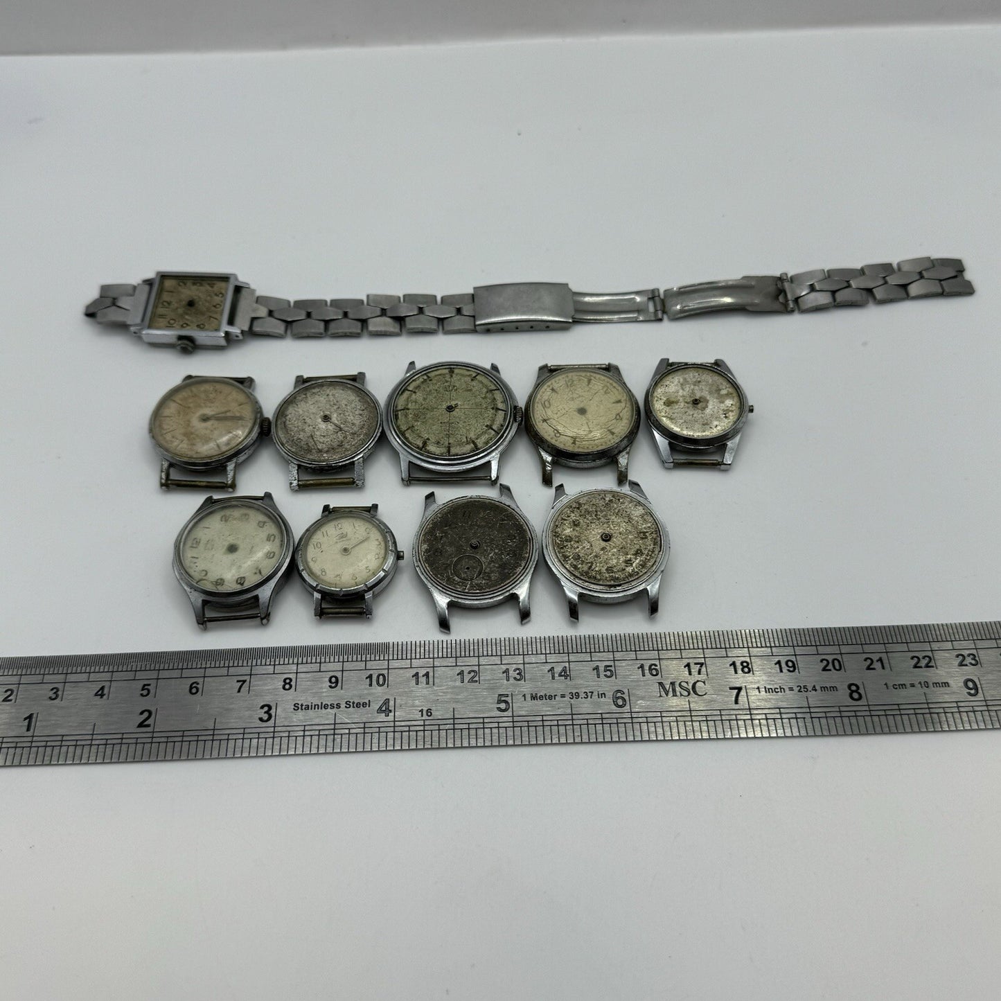 10 x Vintage Soviet Manual Wind Watch Heads For Parts Repair Job Lot Bundle