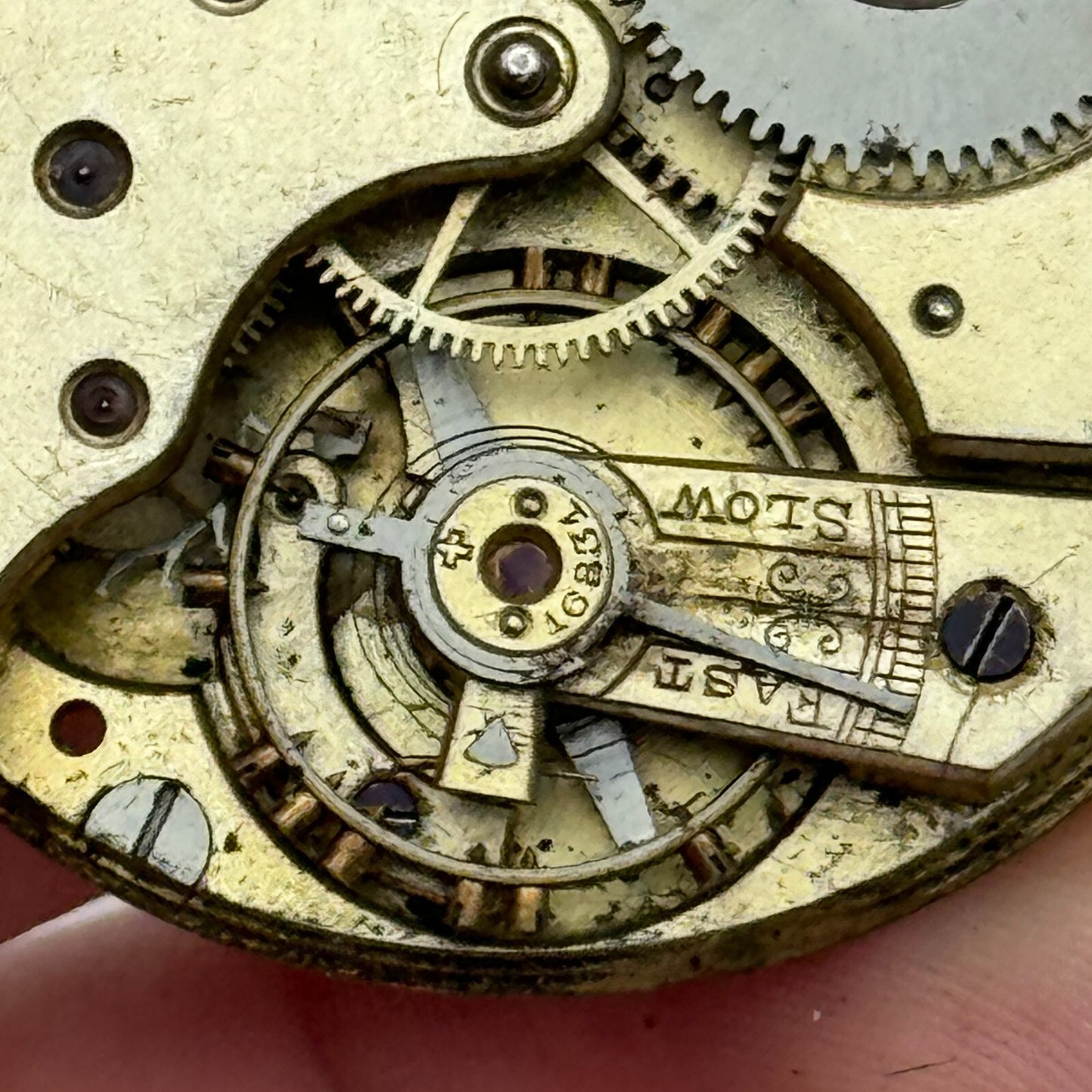 40.6mm Antique Patent 16831 Possible Longines Pocket Watch Movement PARTS SPARES