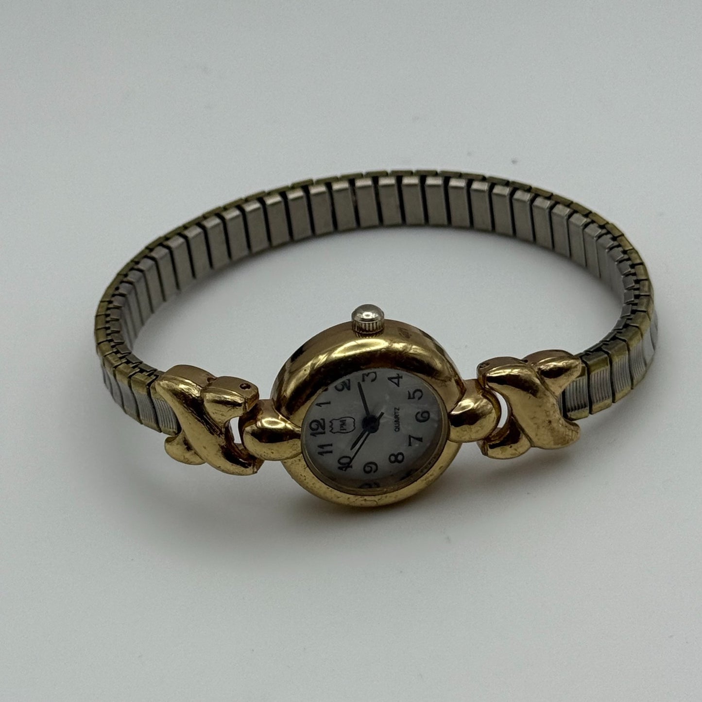 21mm Working Ladies Two Tone Philip Mercier S565S Quartz Watch Expandable Strap