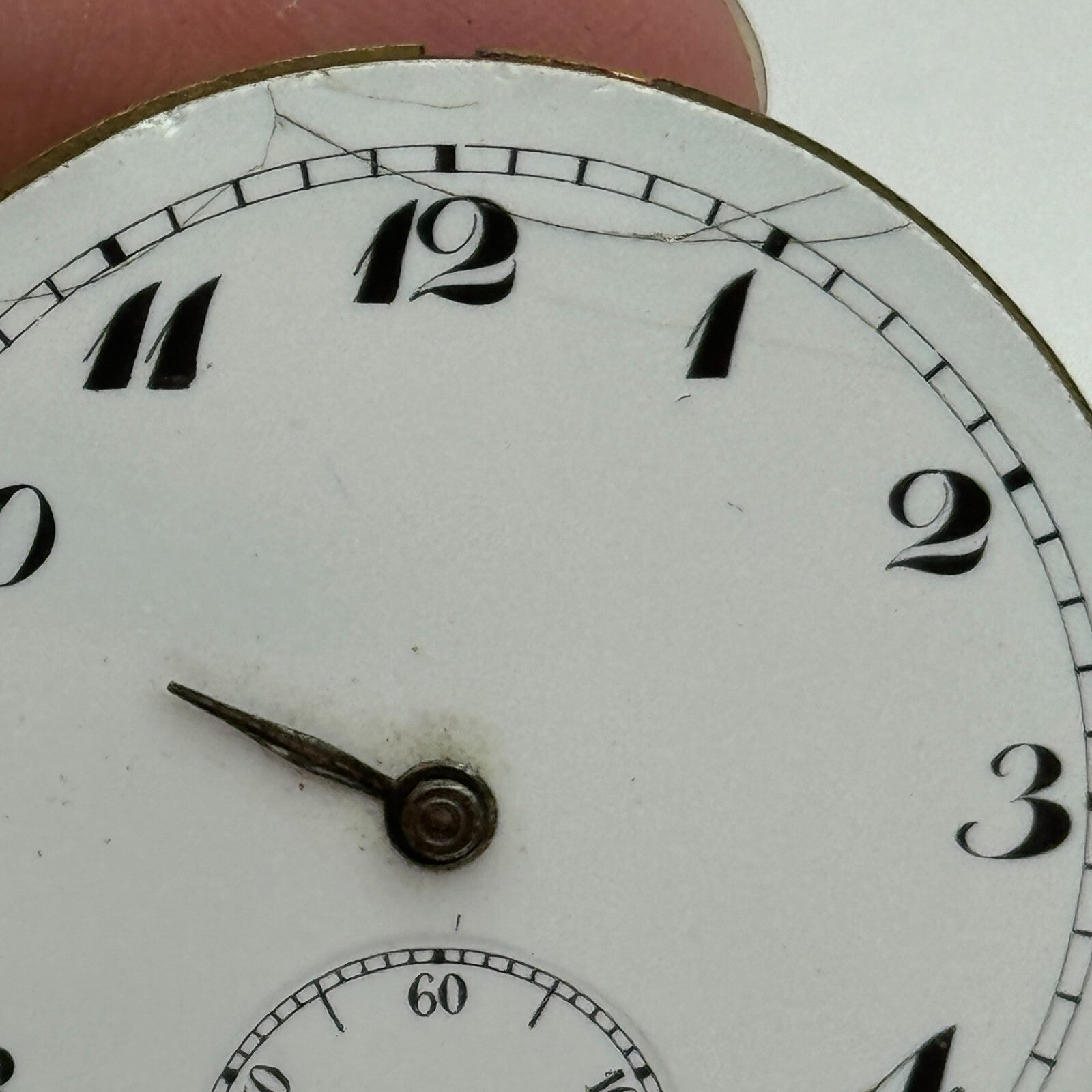 42.7mm Unidentified Swiss Sub Seconds Open Face Pocket Watch Movement PARTS