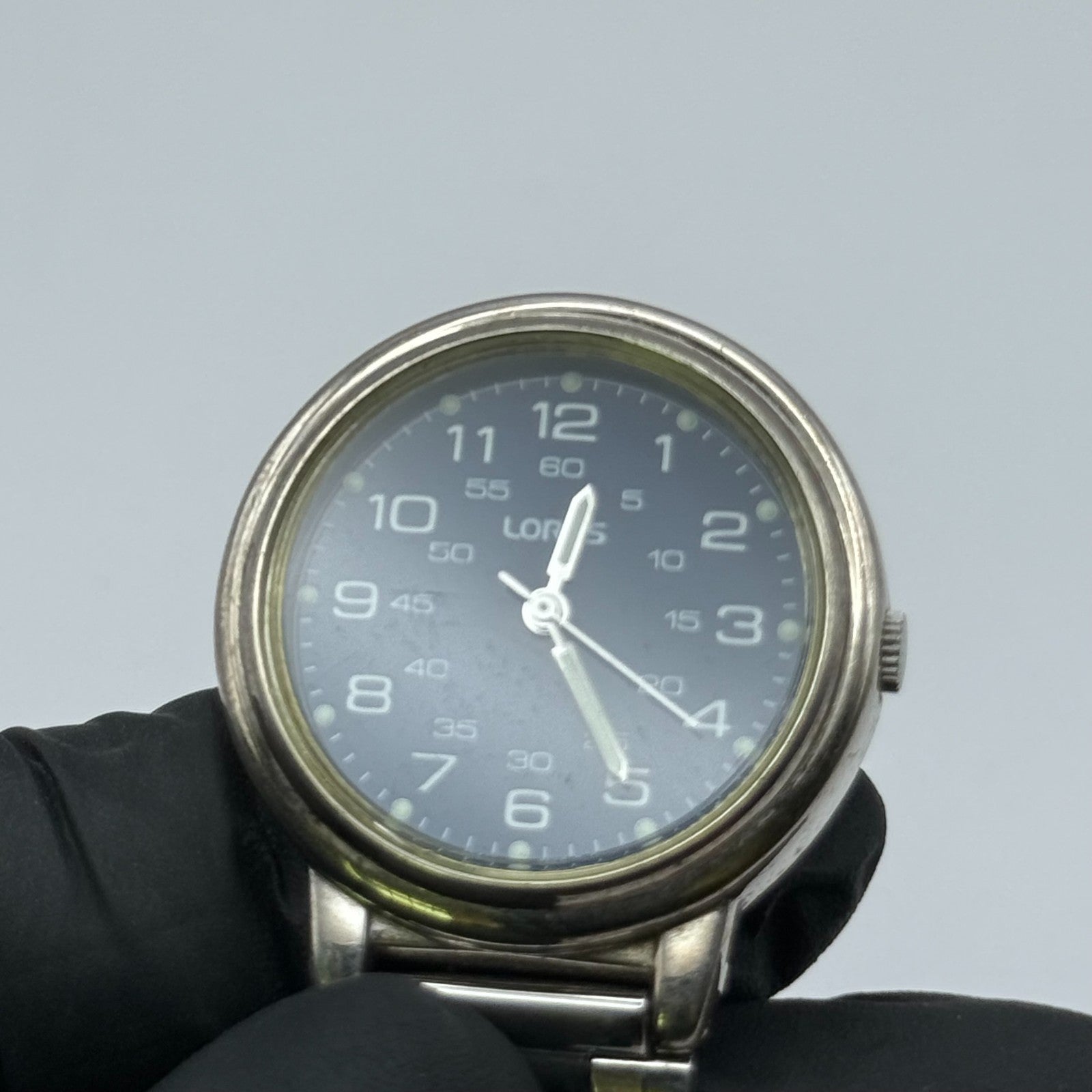 Lorus Quartz Fob Nurse Watch Blue Dial Base Metal Japan Working 29mm