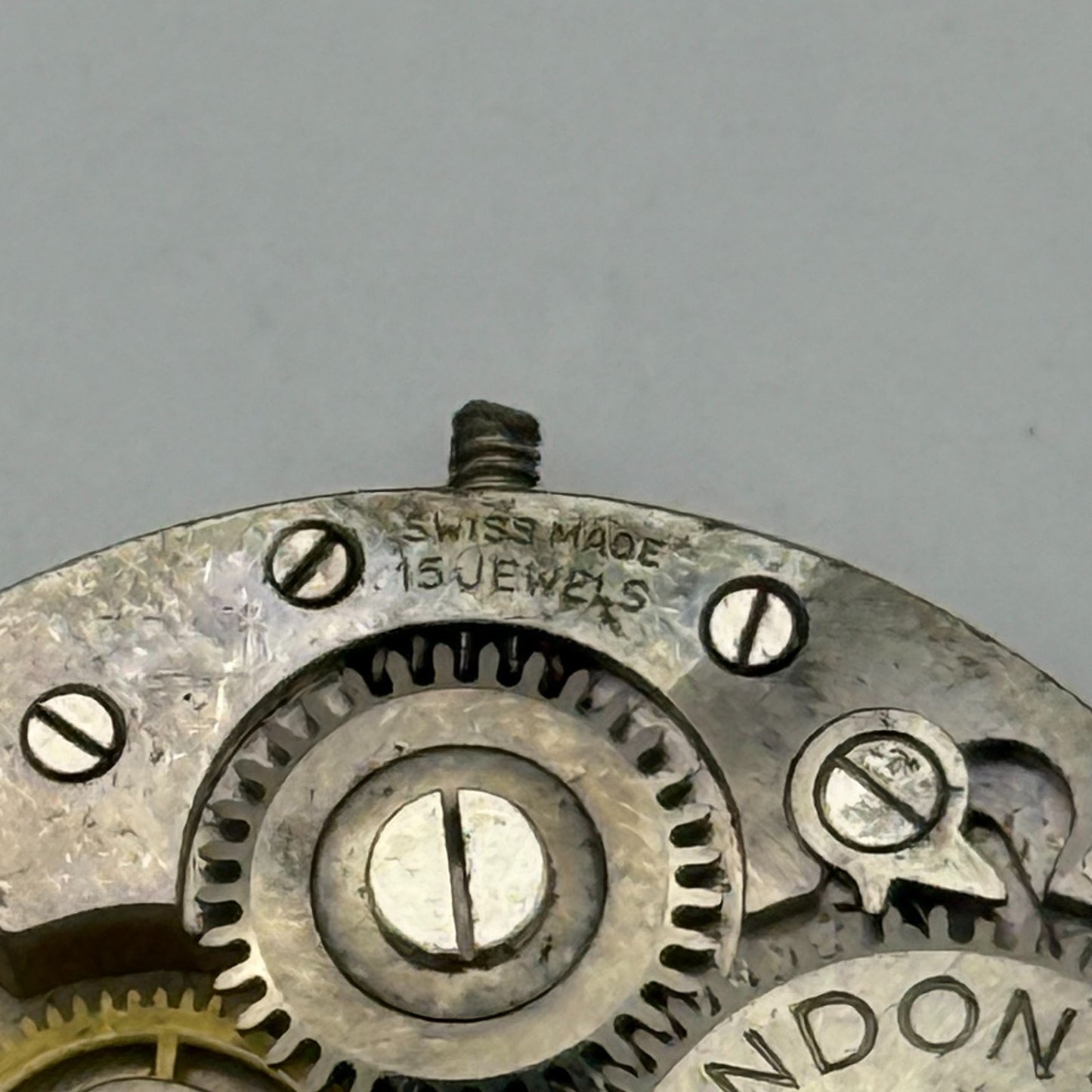 J W Benson Trench 15 Jewels Watch Movement Manual Wind Vintage Parts 27.1mm