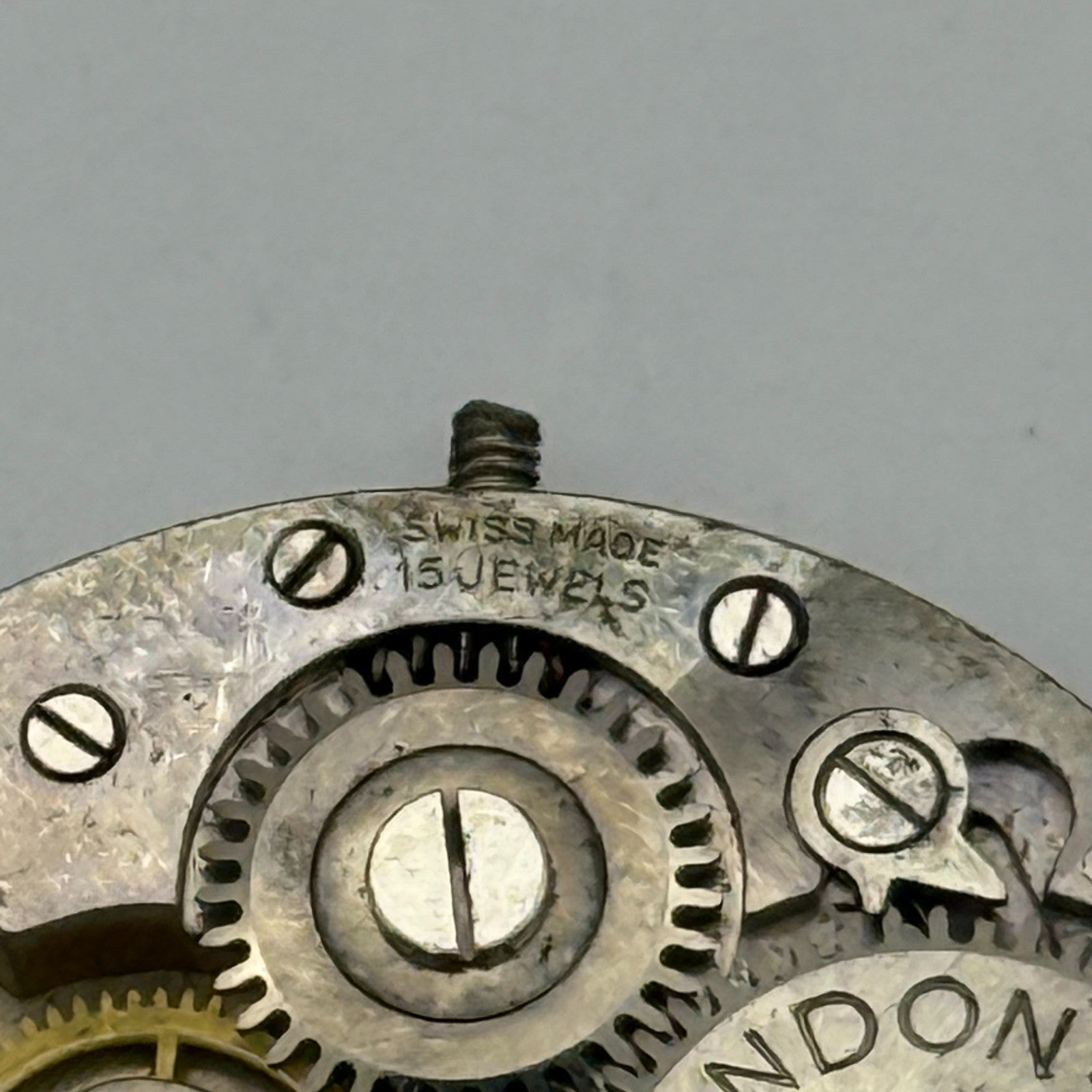 J W Benson Trench 15 Jewels Watch Movement Manual Wind Vintage Parts 27.1mm