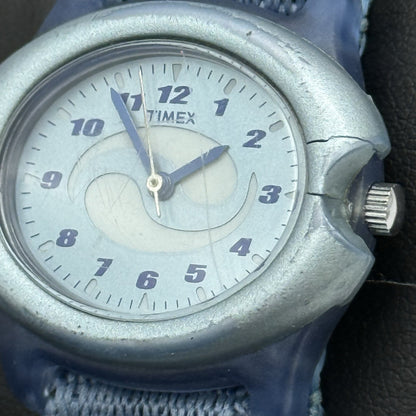 29mm Working Vintage Ladies Timex CR 1216 Blue Dial Strap Quartz Watch