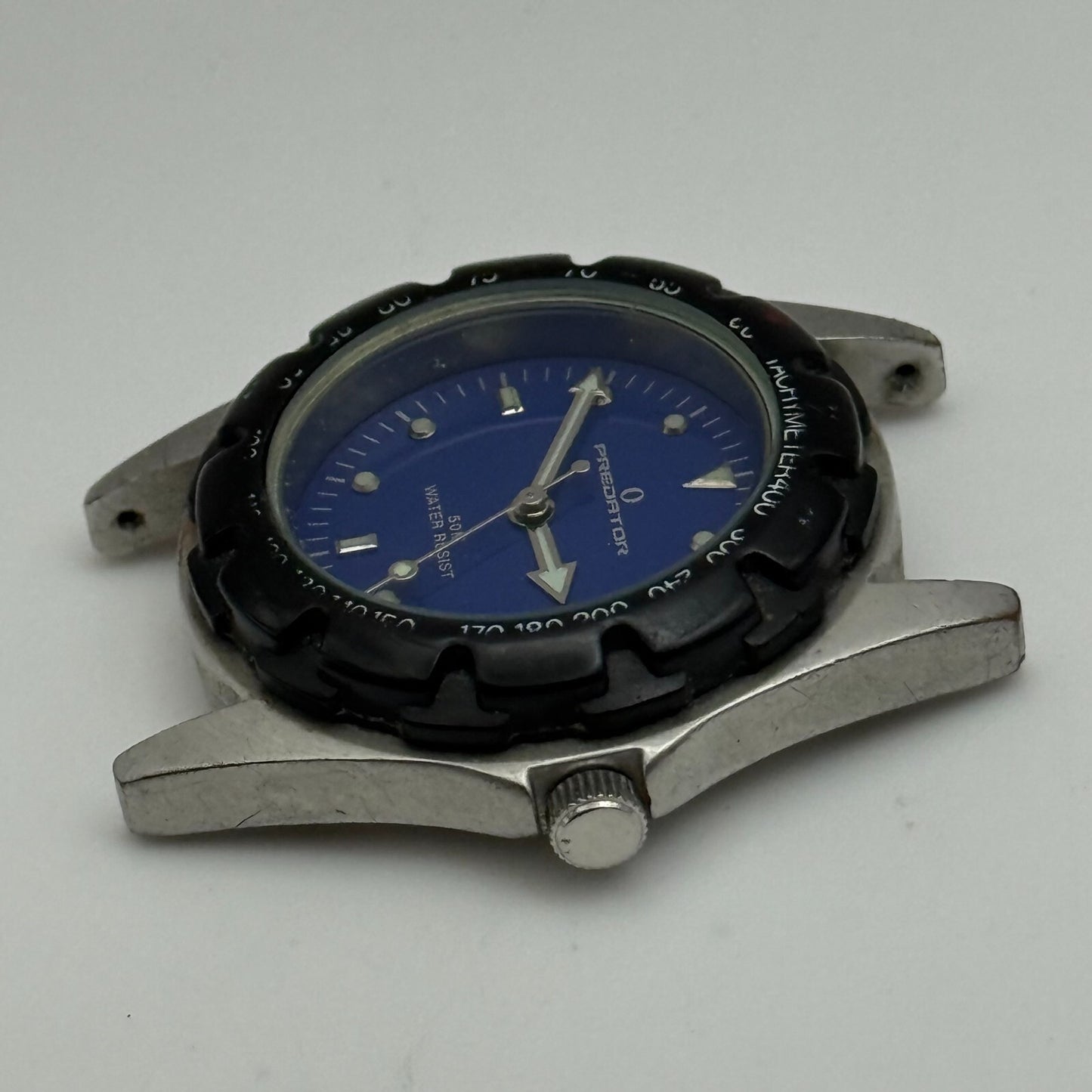 34mm Working Men's Predator Tachymeter 50M Blue Black Divers Quartz Watch Head