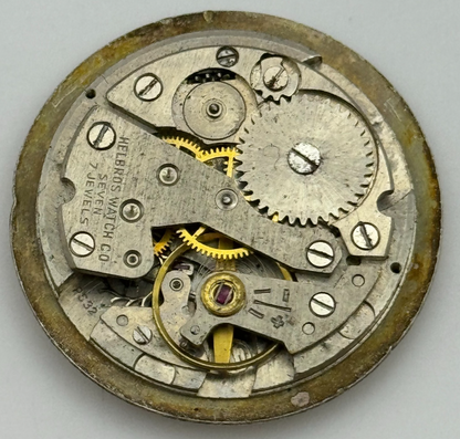 25.9mm Helbros PS32 Manual Wind Swiss 7 Jewels Watch Movement Vintage PARTS