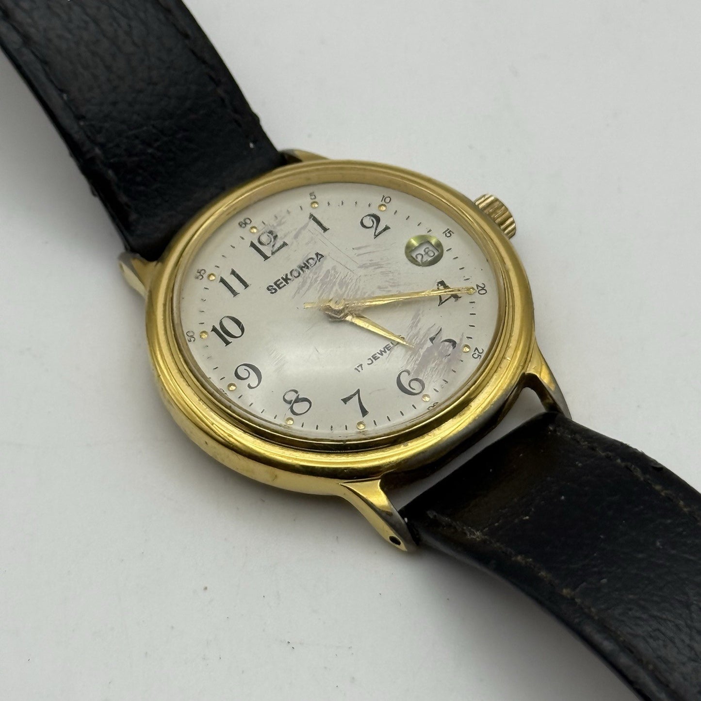 35mm Running Vintage Men’s Sekonda 17 Jewels Manual Wind Date Watch PARTS REPAIR