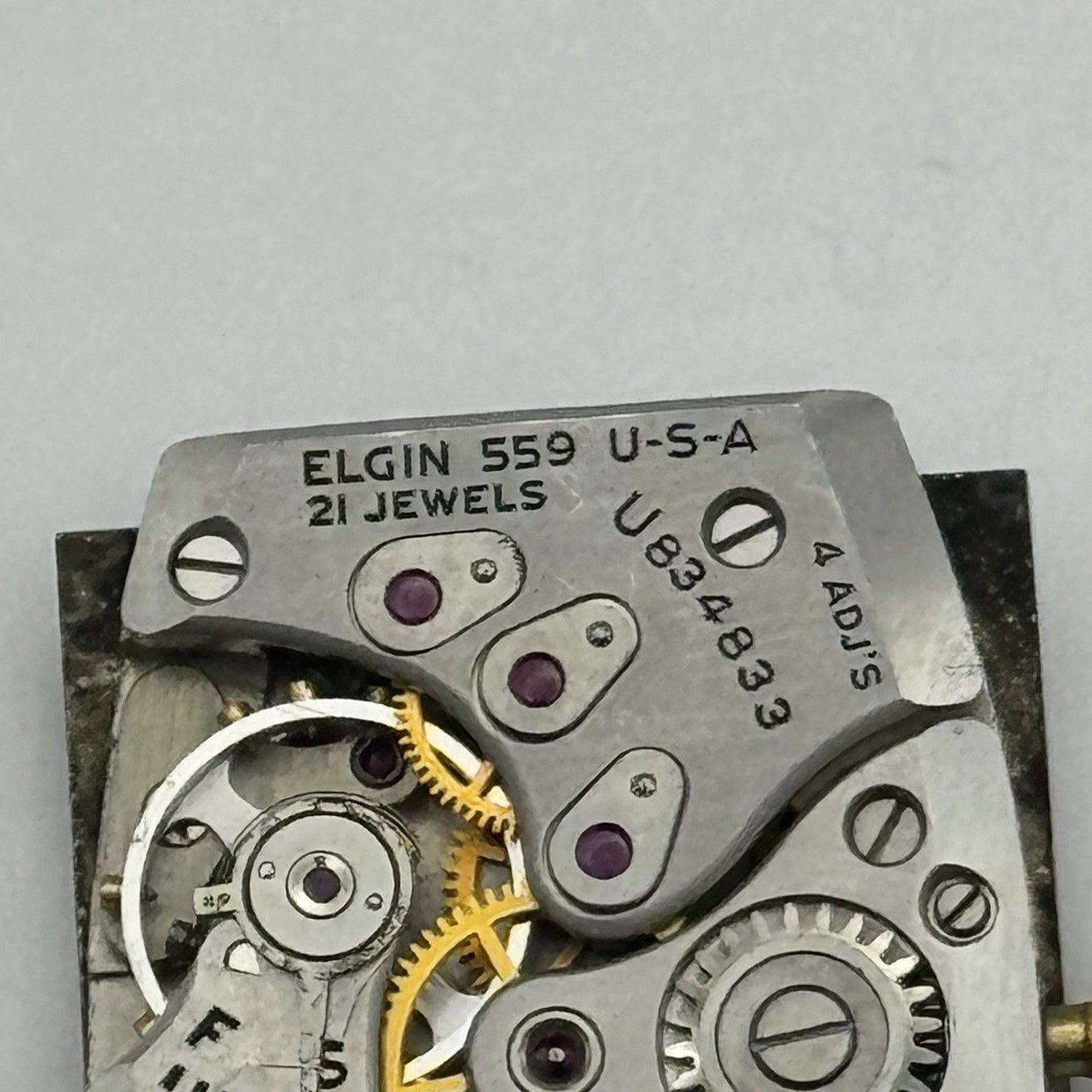 15/0s Running Lord Elgin Grade 559 Model 3 American Watch Movement PARTS SPARES