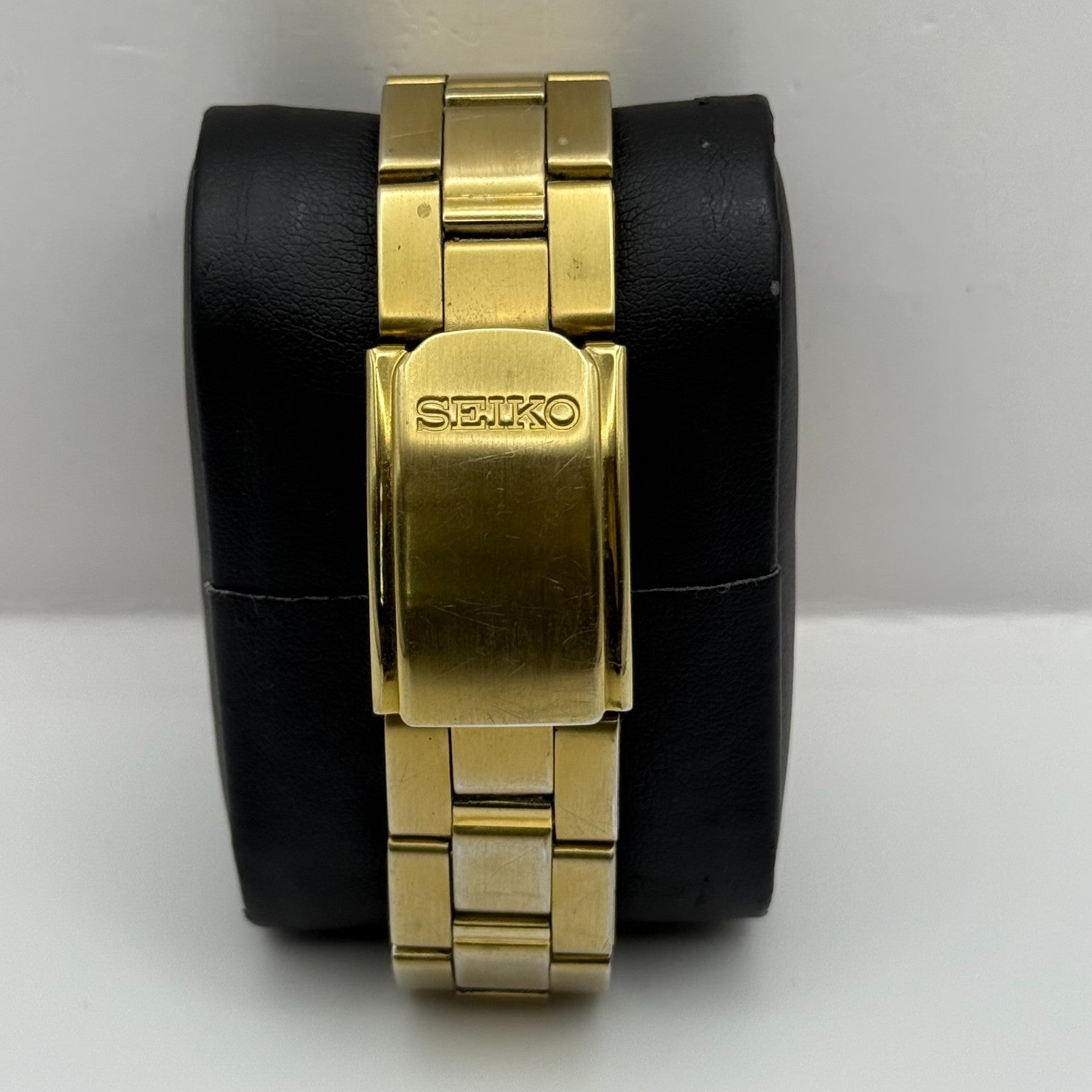 Seiko Mens Quartz Watch 7N43-9070 Gold Tone Bracelet Japan 36mm PARTS REPAIR