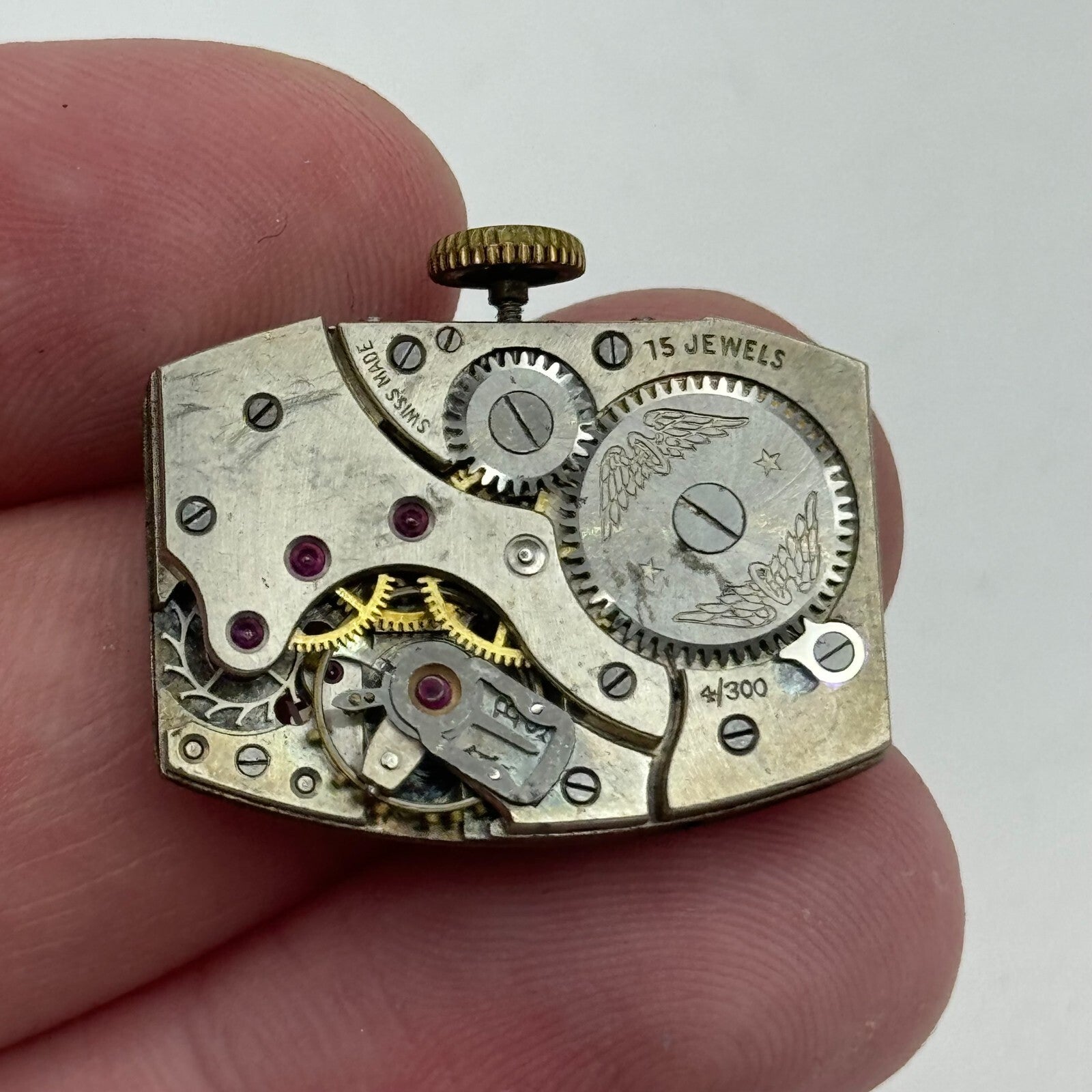 18.9mm Men's Running Rotary 4/300 Tank Watch Movement Manual Wind PARTS SPARES