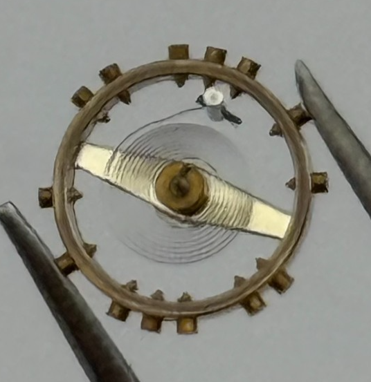 FHF 159 Balance Wheel Complete And Spring 3-10''' 190 M Watch Movement Parts NOS