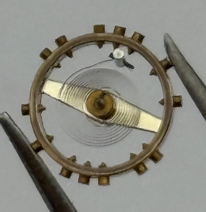 FHF 159 Balance Wheel Complete And Spring 3-10''' 190 M Watch Movement Parts NOS