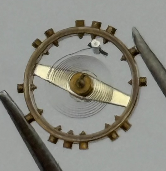 FHF 159 Balance Wheel Complete And Spring 3-10''' 190 M Watch Movement Parts NOS