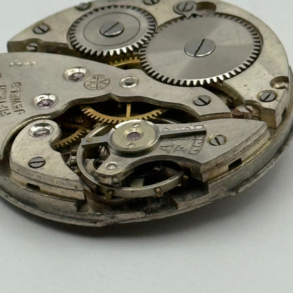 Majex EW 585 Watch Movement Manual Wind Vintage Swiss 15 Jewels Parts 26.8mm