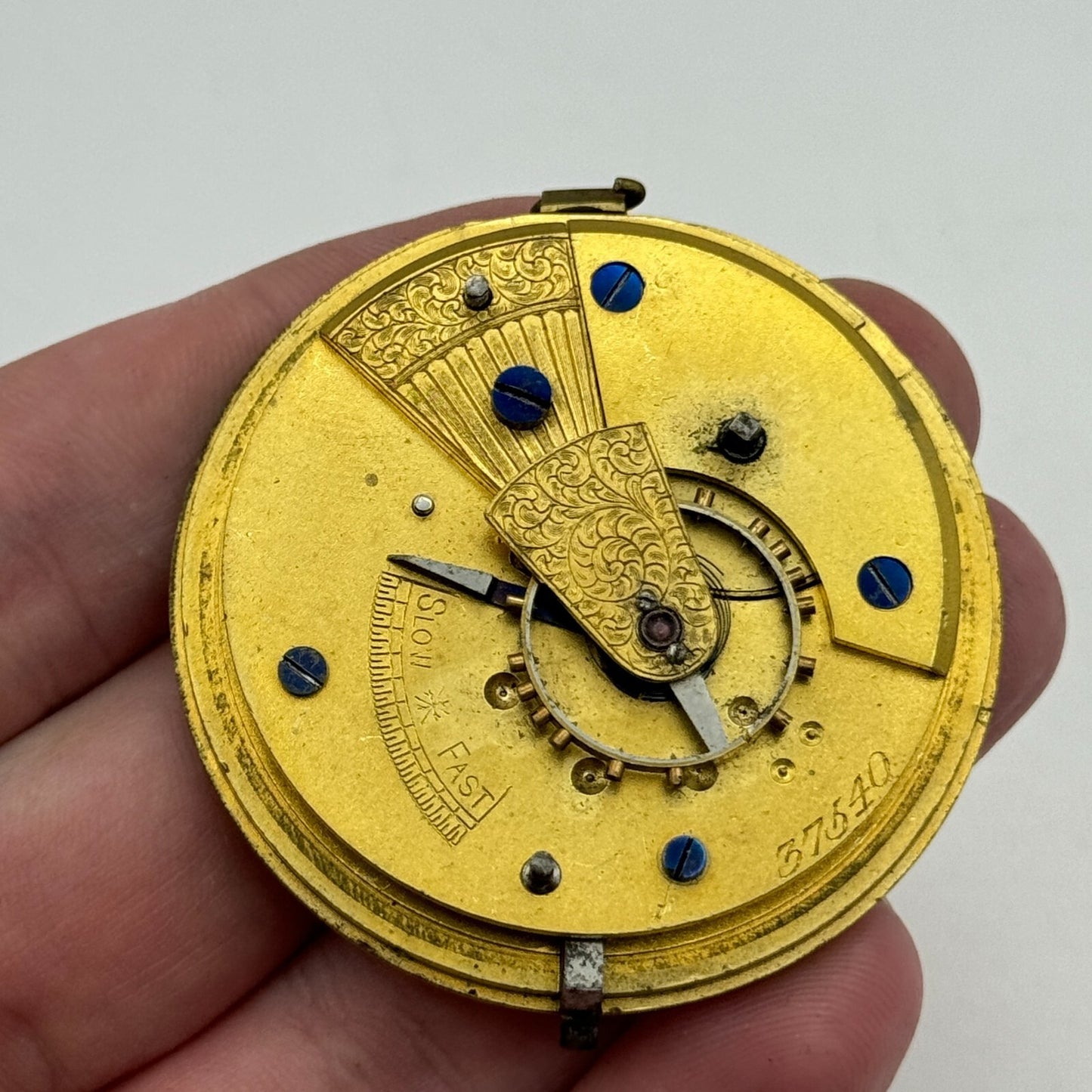 Antique 50mm Good Quality English Pocket Watch Movement Unidentified PARTS SPARE