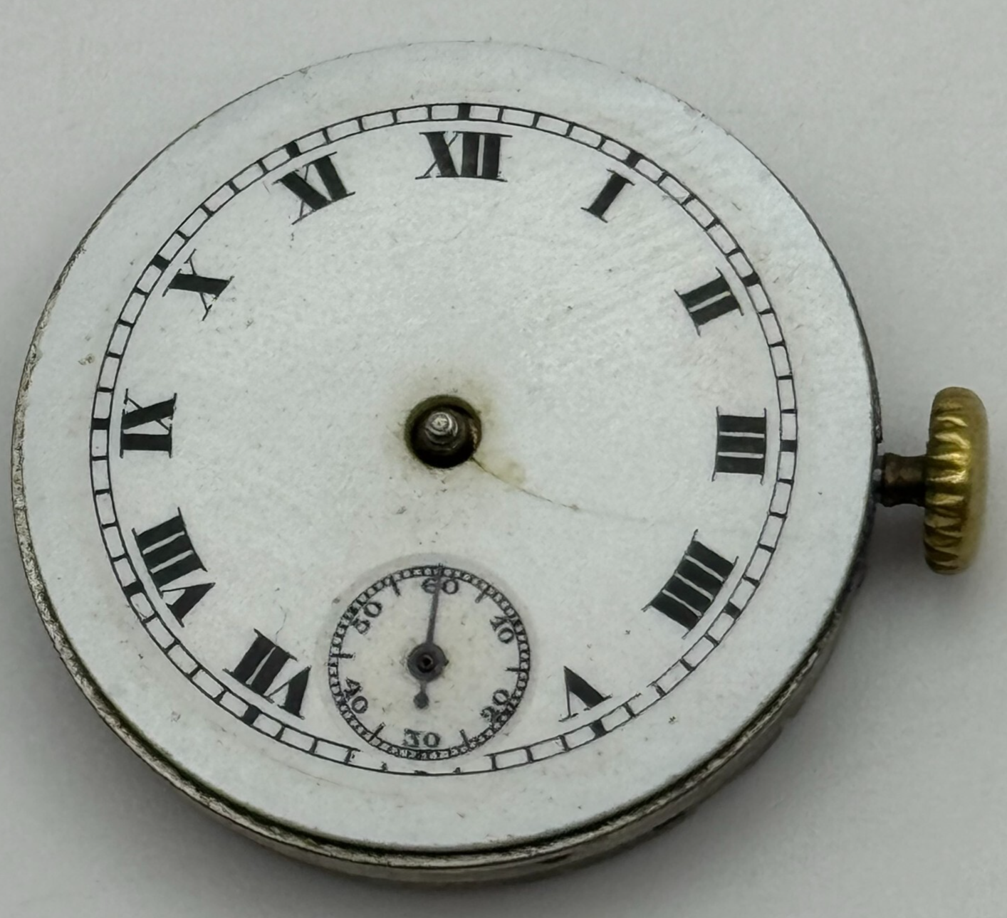 23.6mm Unidentified Balance Intact Trench Watch Movement Manual Wind Swiss PARTS