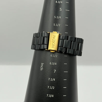 Nixon The Time Teller Acetate Men's Quartz Watch Black Japan Working 39mm