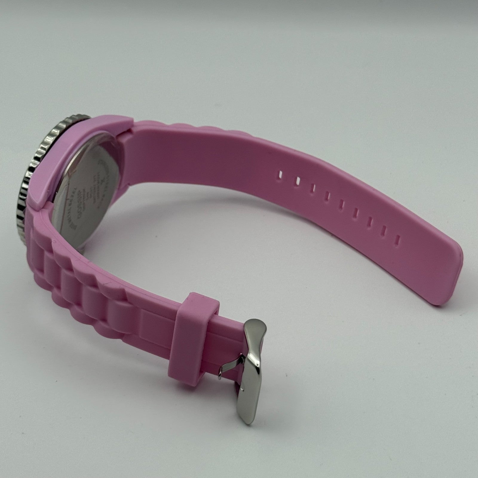 Gossip Ladies Quartz Watch Pink Dial Silver Tone Bezel Japan Working 39mm