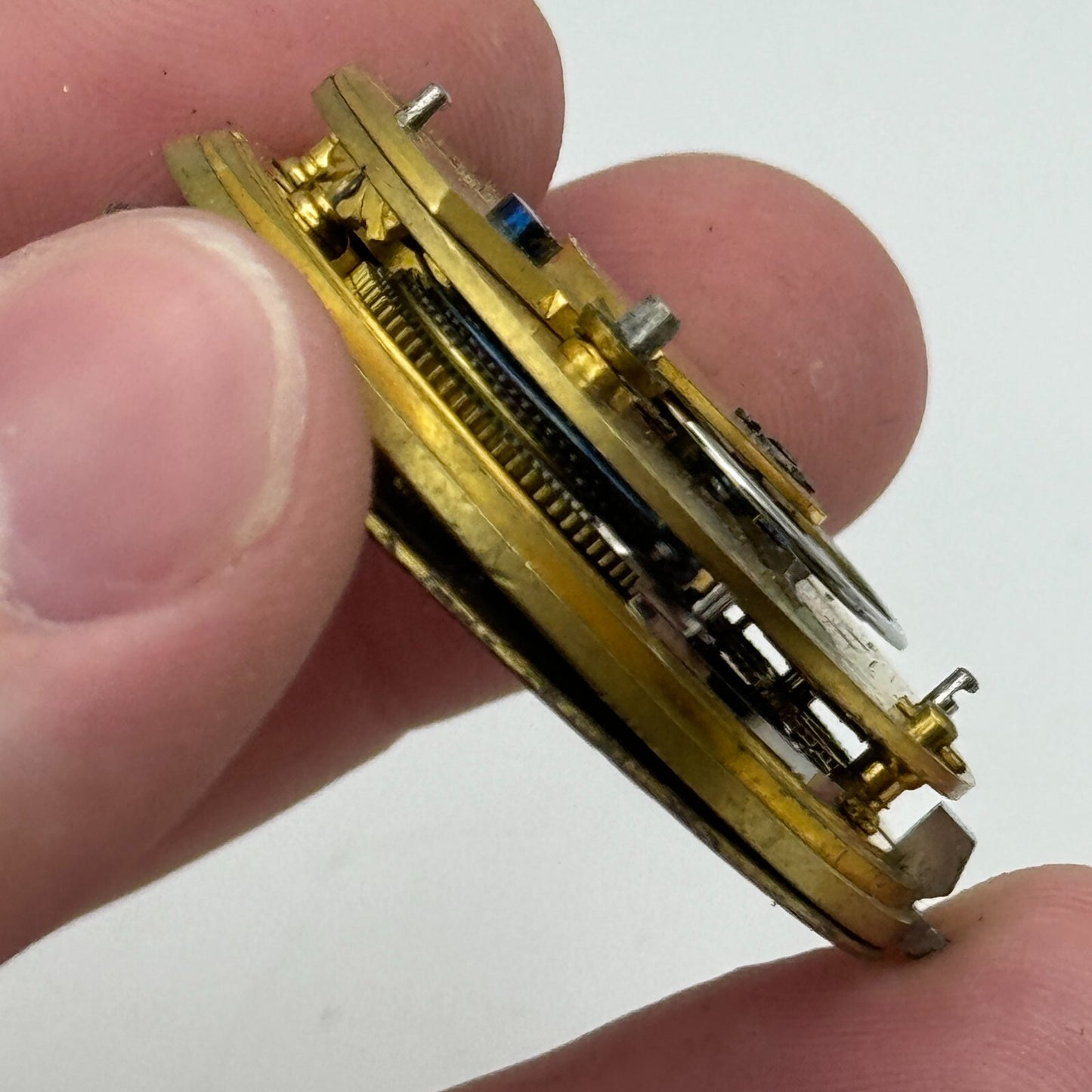 39.7mm W B Lahe Romford Antique English Fusee Pocket Watch Movement PARTS SPARES