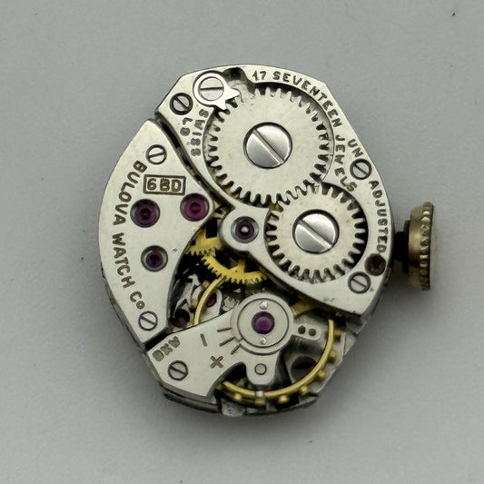 15.1mm Running Vintage Ladies Bulova 6BD Manual Wind Swiss Watch Movement PARTS