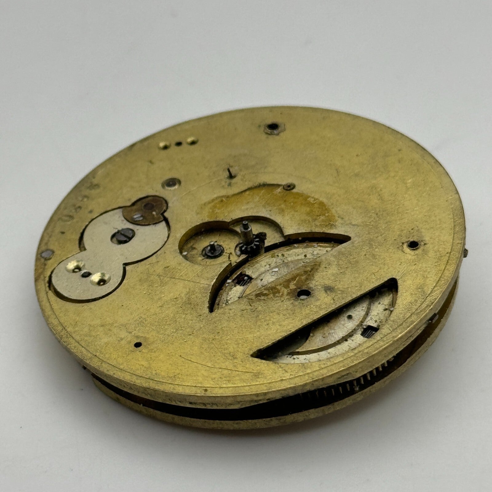45.5mm Antique Unidentified Key Wound Pocket Watch Movement PARTS REPAIR SPARES