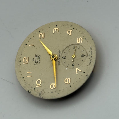 Smiths De Luxe 72 Shockproof Watch Movement Manual Wind Vintage Parts 26.9mm