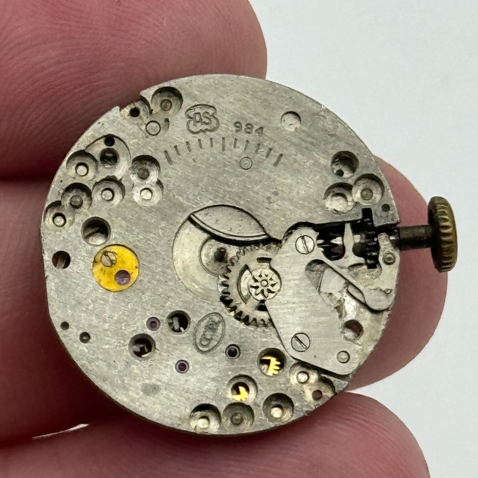 23.6mm Rotary AS 984 Manual Wind 15 Jewels Watch Movement Swiss Vintage PARTS