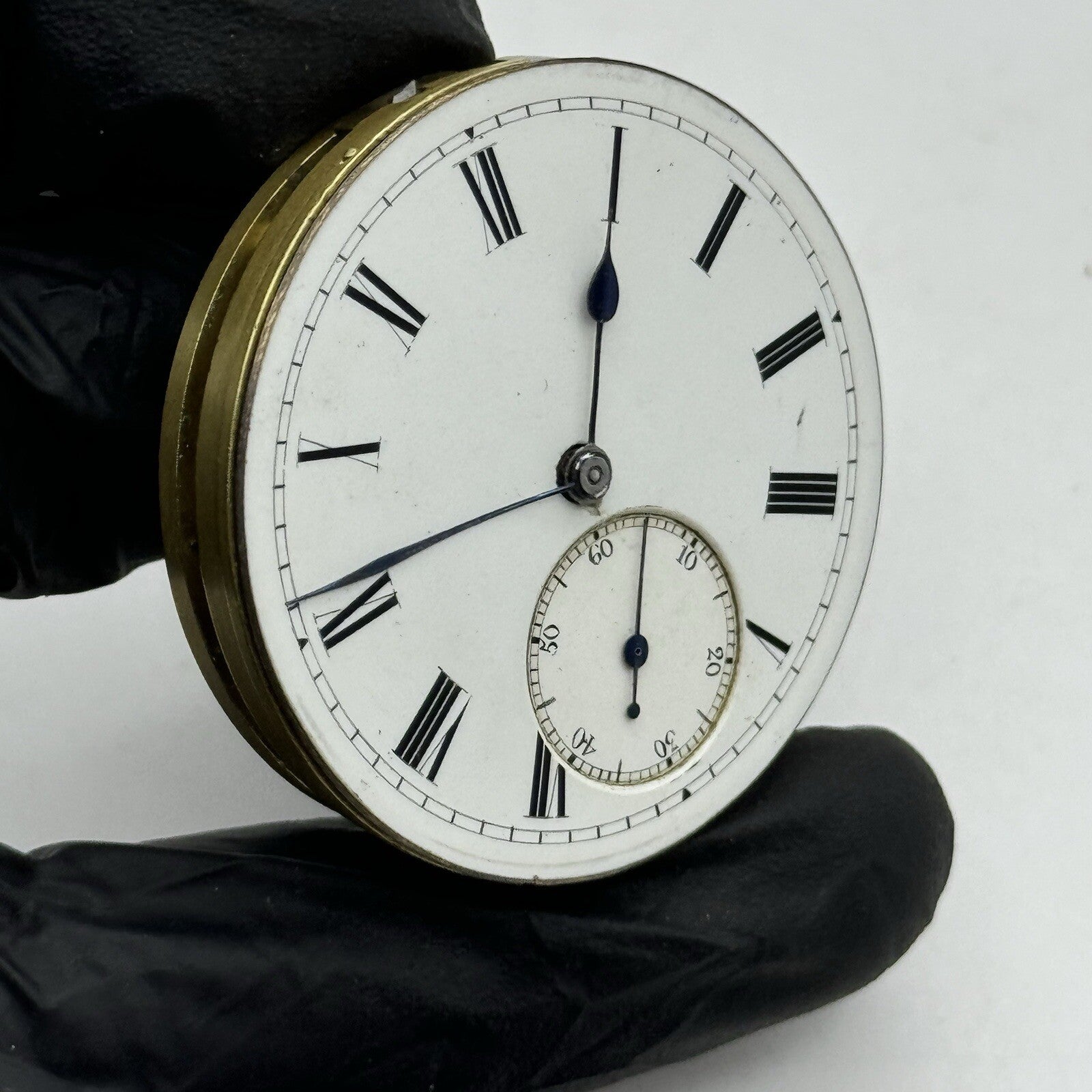 41.2mm Manual Wind Unidentified Pocket Watch Movement Dial Hands FOR PARTS